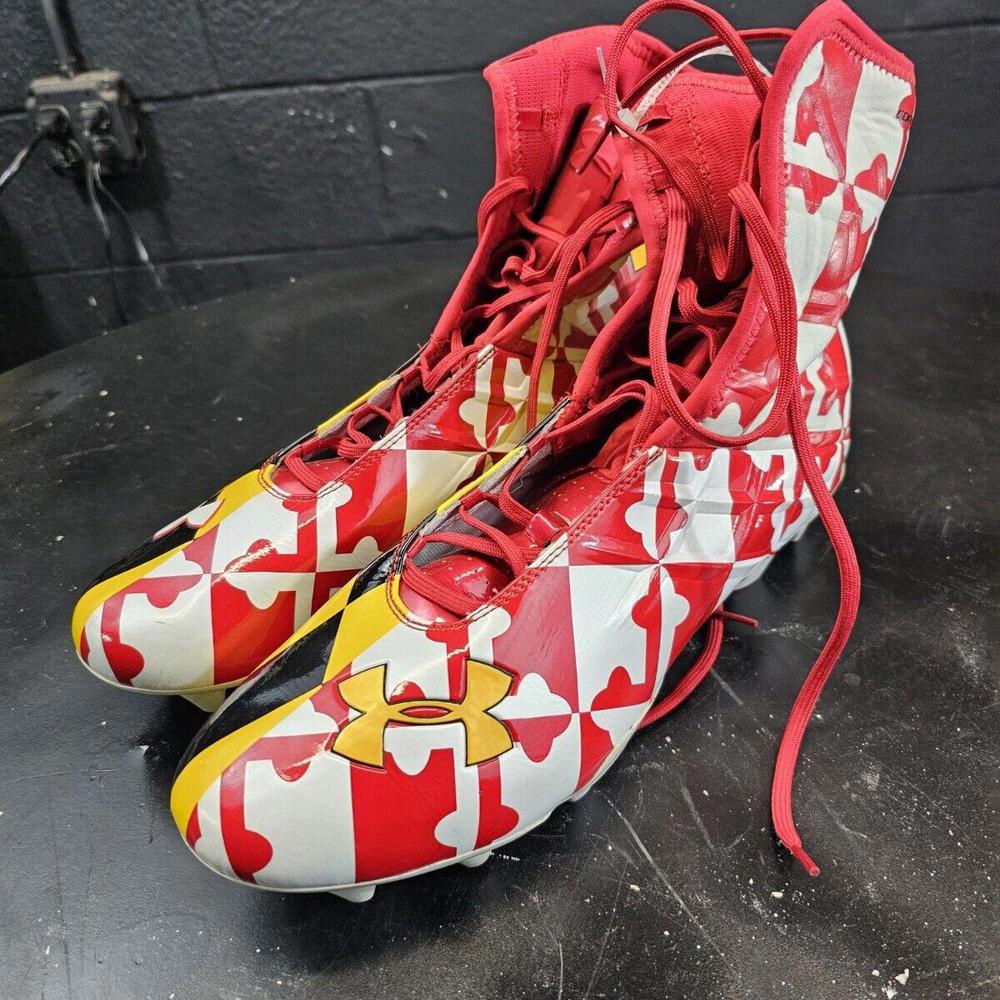 Under Armour Highlights  Maryland Football Cleats 12266952-99 MENS SZ 14